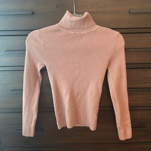Express Tan Ribbed Turtleneck Sweater